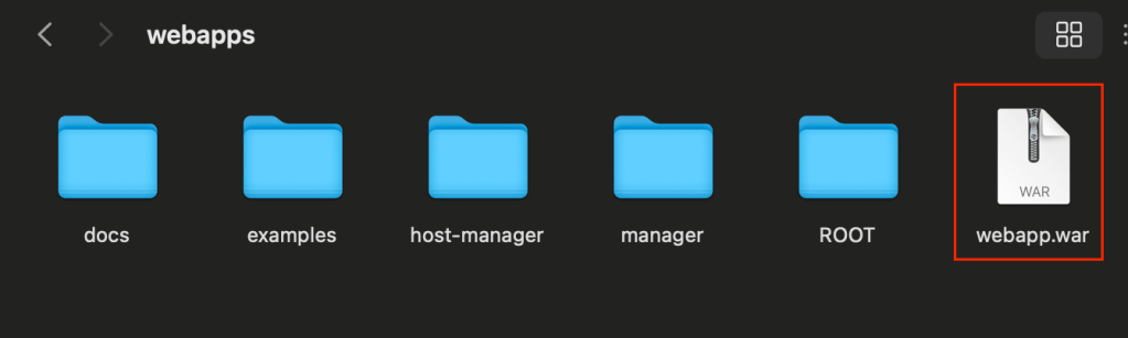 Web Application before pasting the war file