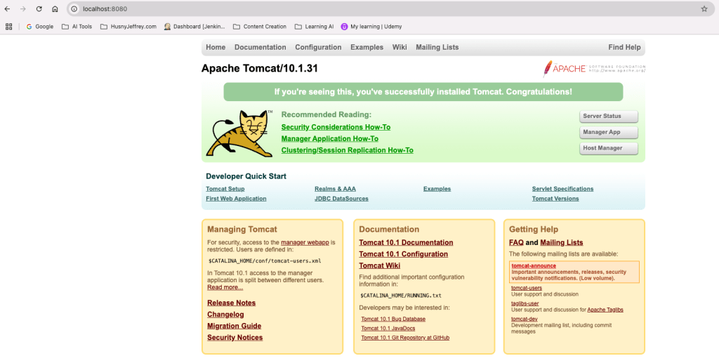 Start Tomcat Server