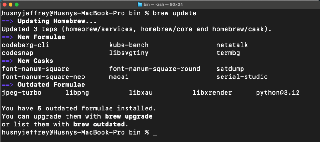 Update Homebrew