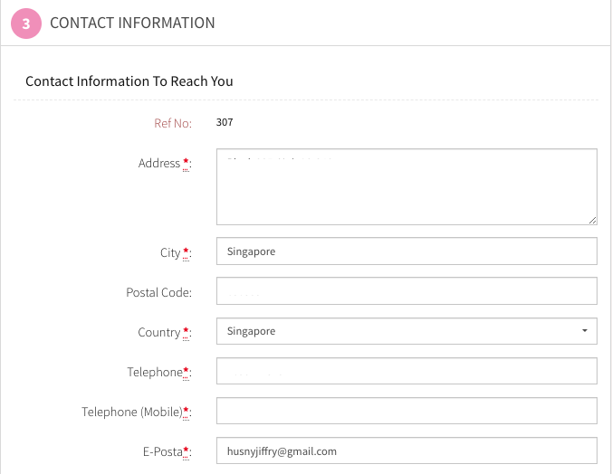 Step 03: Contact Information
