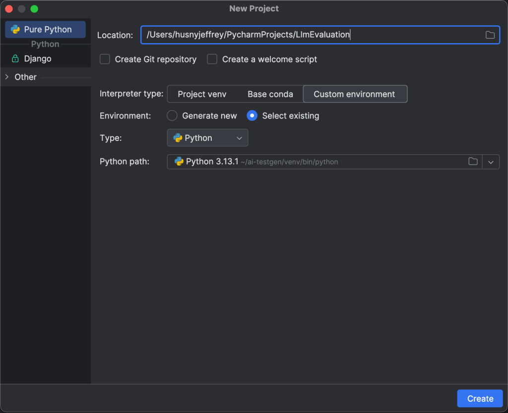 Step 2: Create Your Project in PyCharm